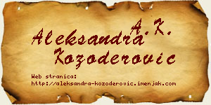 Aleksandra Kozoderović vizit kartica